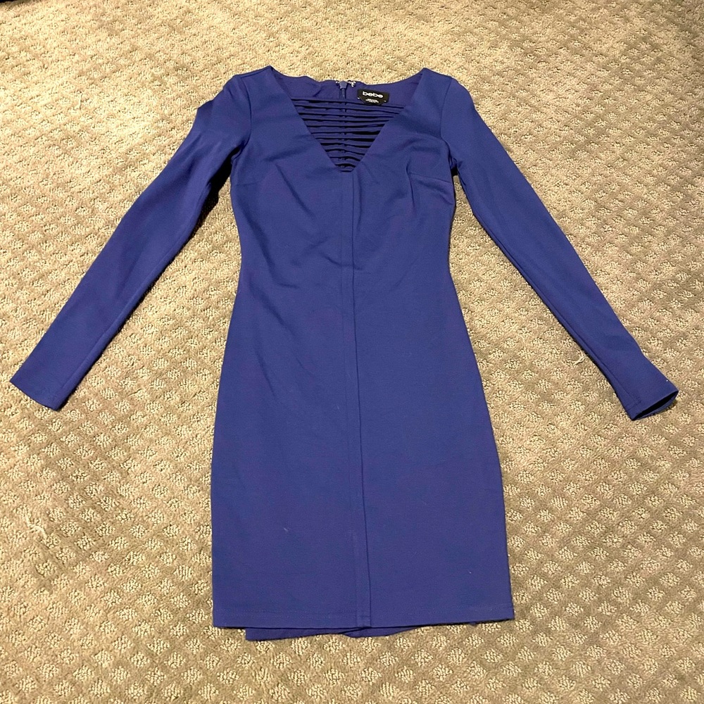 Bebe long sleeve Navy dress